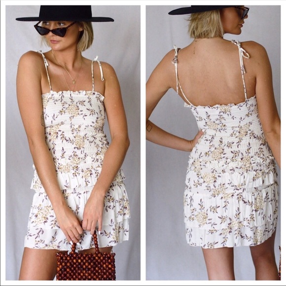 Dresses & Skirts - Floral Smocked Mini Dress